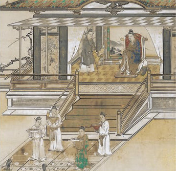 帝鑑図(褒奨守令)(上洛殿一之間東側襖絵) (部分)の画像