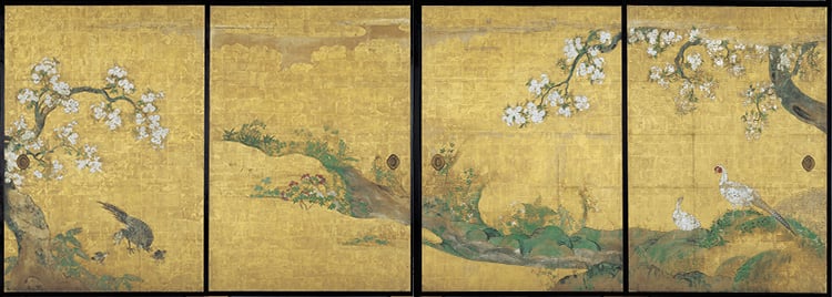 桜花雉子図(表書院一之間北側襖絵)の画像