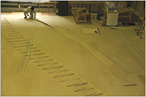 2013年9月撮影 破風板の原寸型板の作成の画像