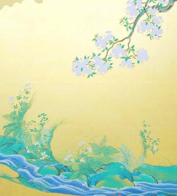 桜花雉子図(表書院一之間北側襖絵)の画像
